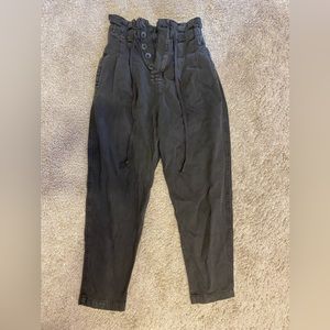 Free people grey cargo tie pants great condition size small